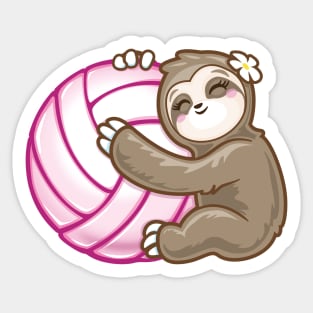 Kawaii Sloth pink girls Volleyball Sticker